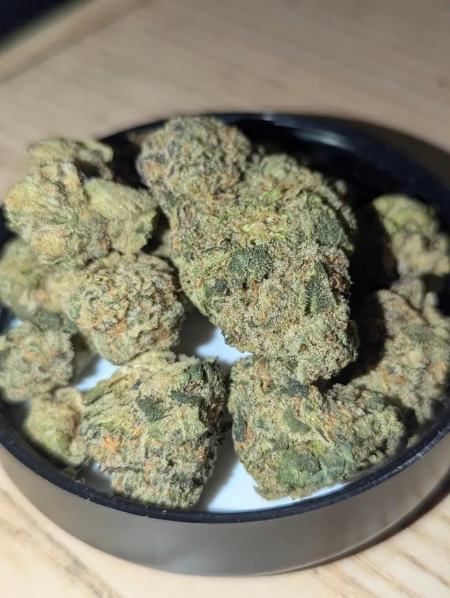 Close-up of premium cannabis buds, vibrant green and frosted with trichomes, for social clubs in Alhama De Murcia.
